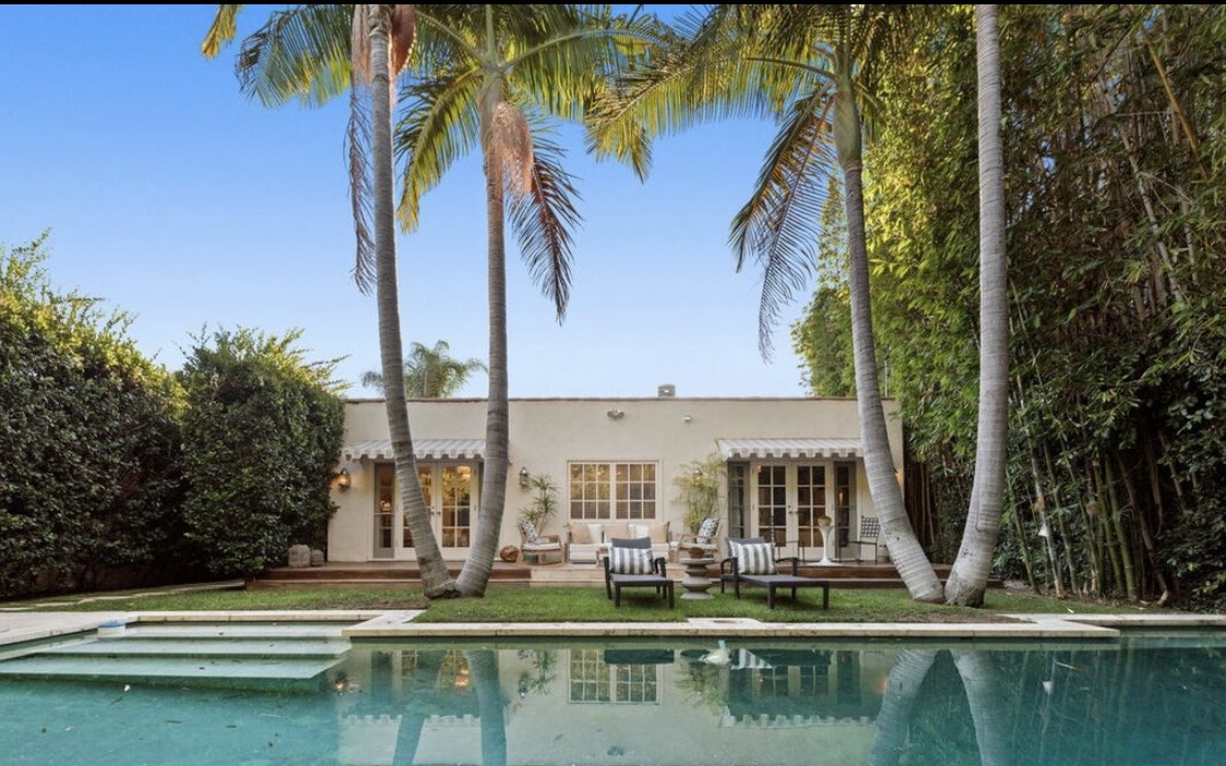 Pool and back garden at La Jolla House